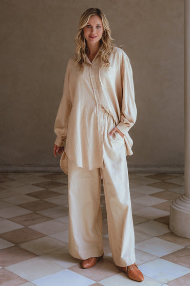 Calin Wide Leg Linen Pants (Sale)-5