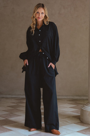 Calin Wide Leg Linen Pants (Sale)-0
