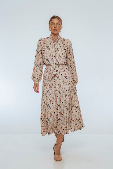 Evelina Long Sleeve Midi Dress-7