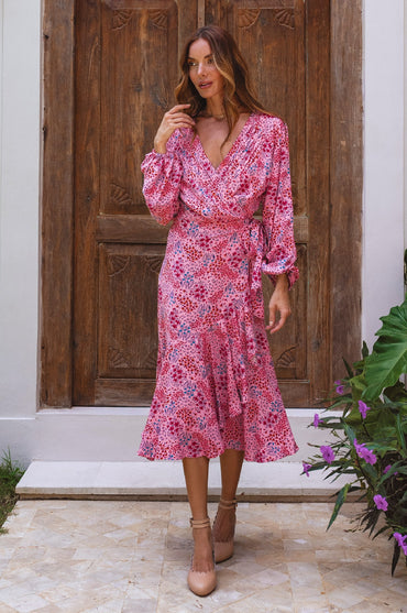 Golden Hour Wrap High Low Dress (Sale)-5