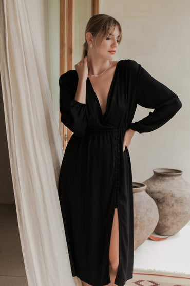 Greta Long Sleeve Midi Dress (Sale)-5