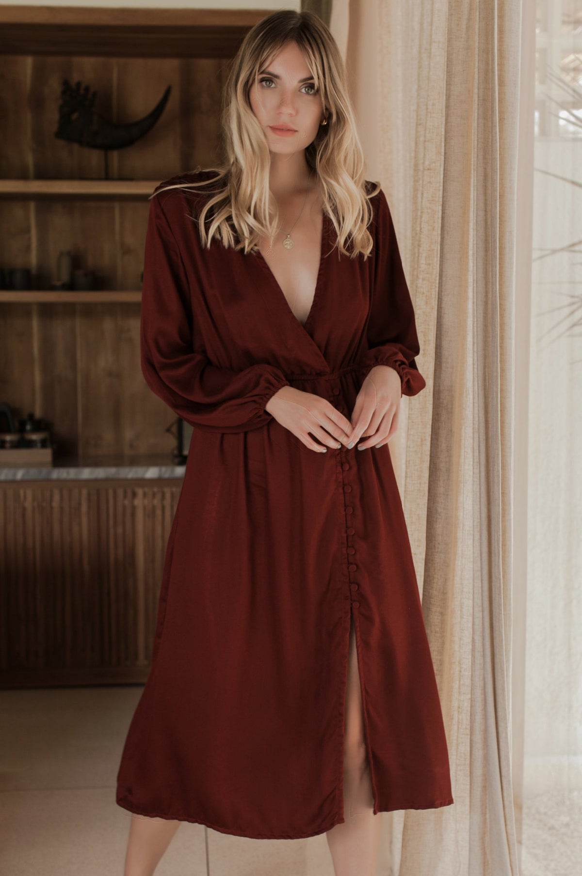 Greta Long Sleeve Midi Dress (Sale)-6
