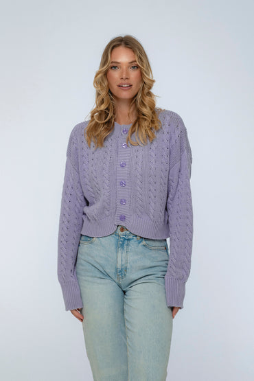Parisse Cropped Knitted Cardigan-5