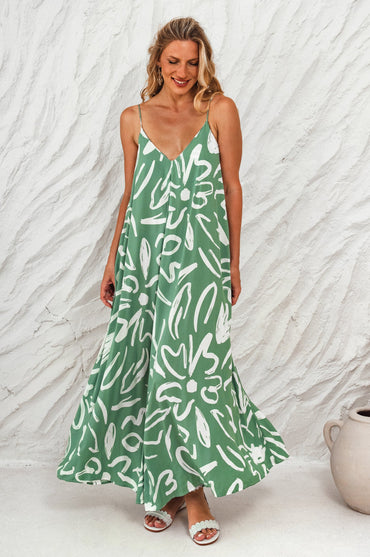 Silky Wind Strappy Maxi Dress-6