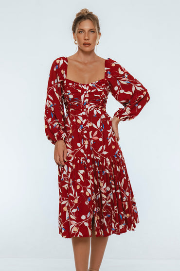 Verona Long Sleeve Midi Dress (Sale)-0