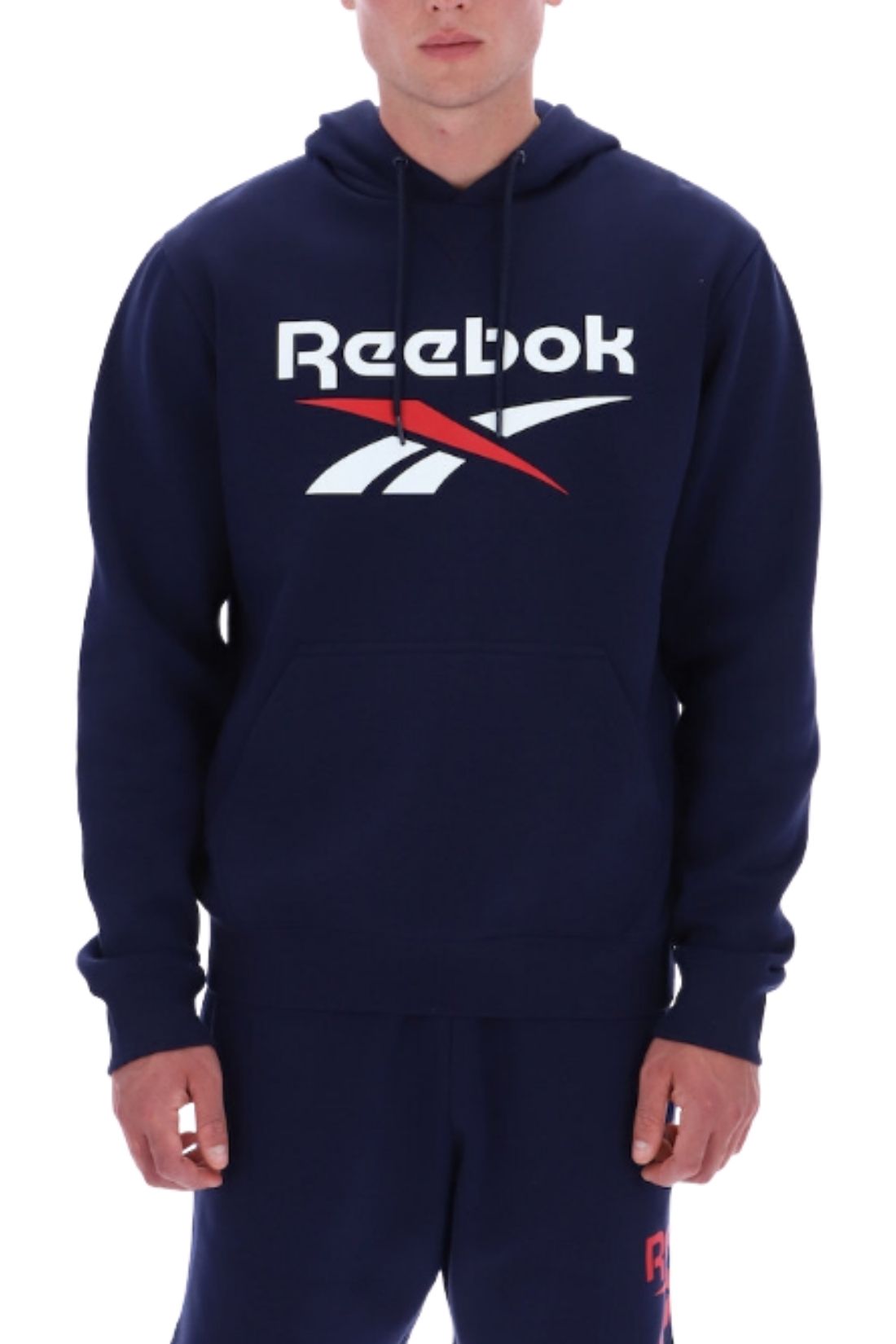 REEBOK - Herren Fleece-Kapuzenpullover mit zweifarbigem Logo