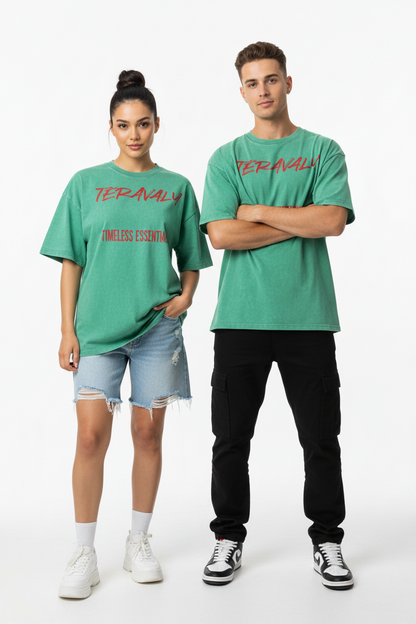 Snow Washed Oversized Cotton T-Shirt