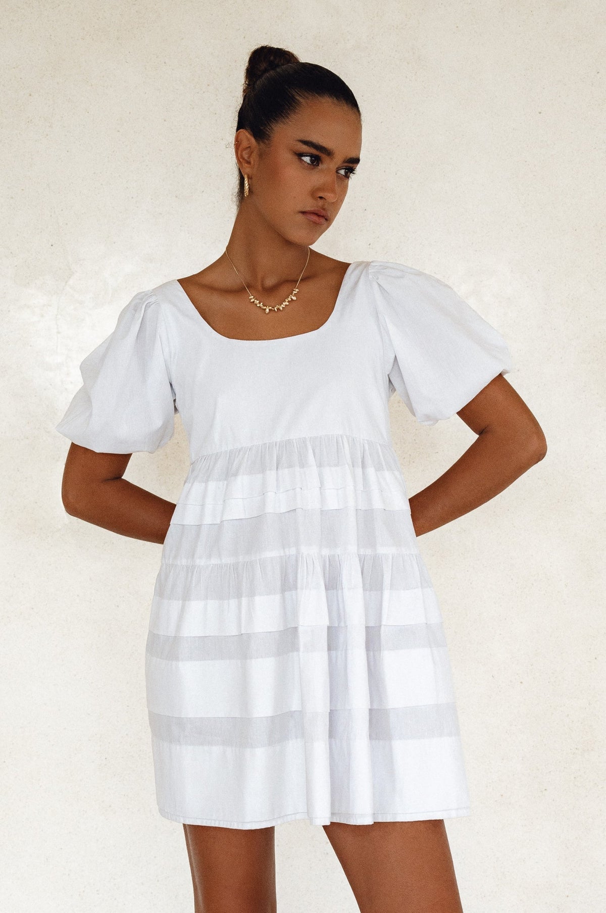 Andrea Babydoll Cotton Mini Dress-8