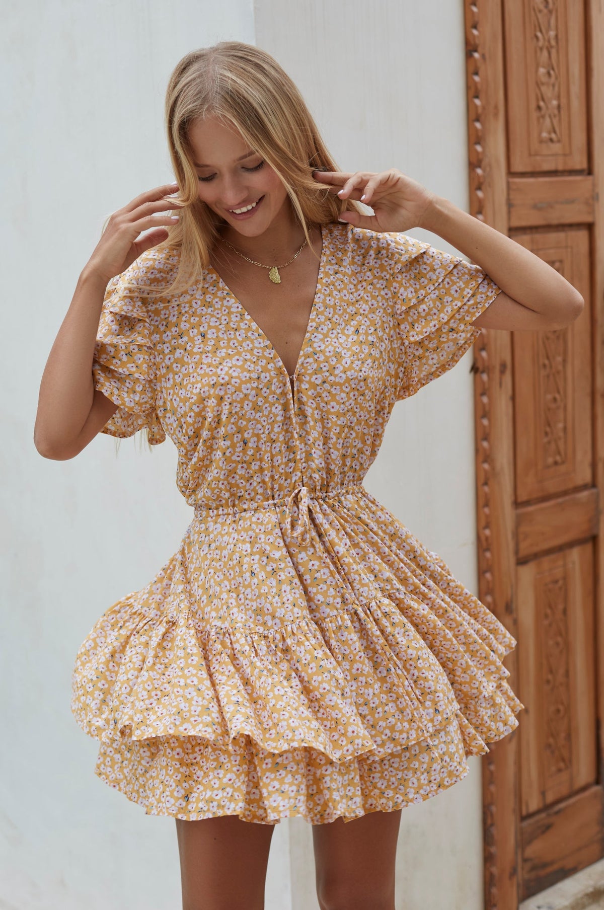 Bonfire Layered Frill Dress -0