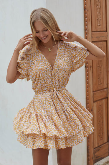 Bonfire Layered Frill Dress -0