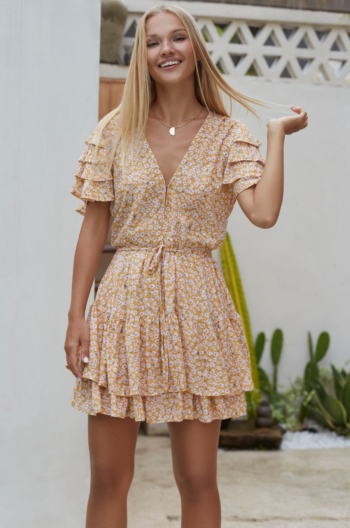 Bonfire Layered Frill Dress -1