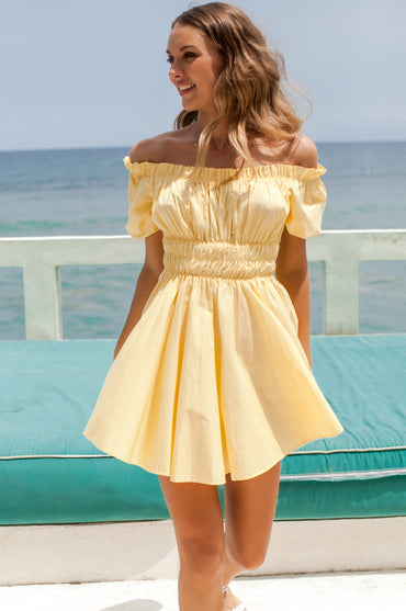 Butterfly Bliss Off Shoulder Mini Dress -0