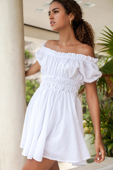 Butterfly Bliss Off Shoulder Mini Dress -3