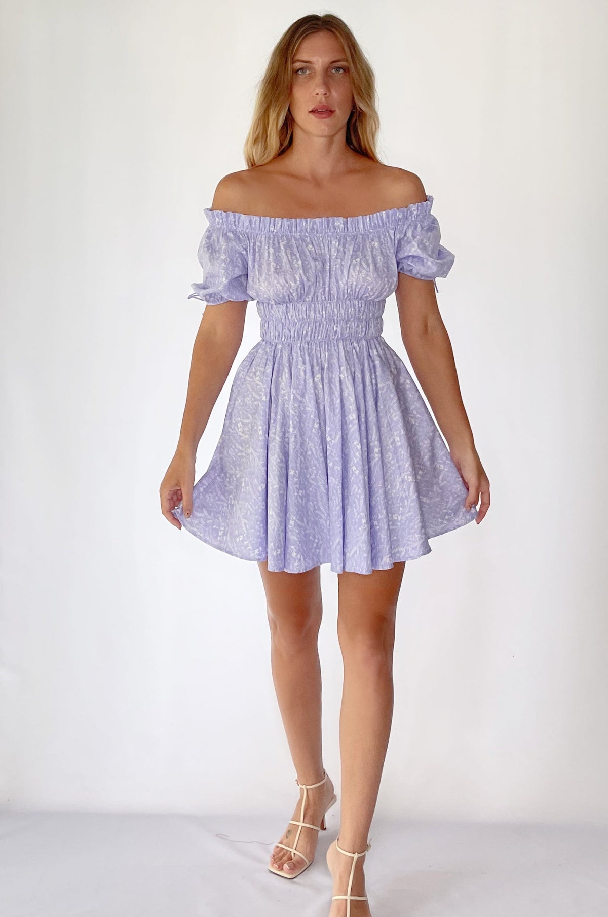 Butterfly Bliss Off Shoulder Mini Dress -6