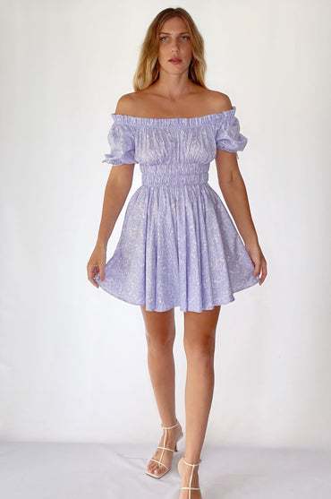 Butterfly Bliss Off Shoulder Mini Dress -6