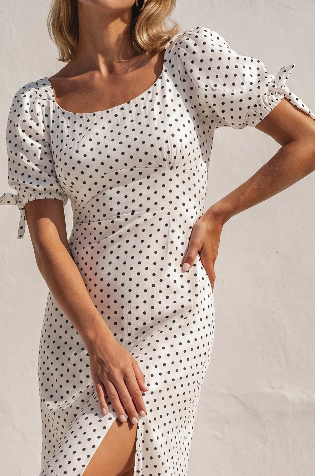 Cala Luna Puff Sleeve Midi Dress-1