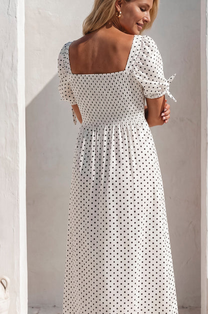 Cala Luna Puff Sleeve Midi Dress-2