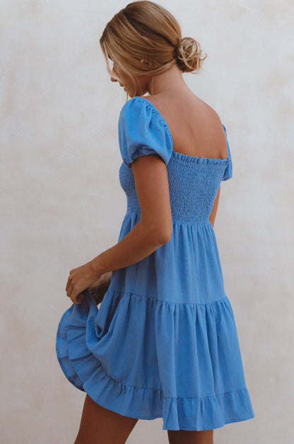 Catalina Smocked Linen Mini Dress (Sale)-4