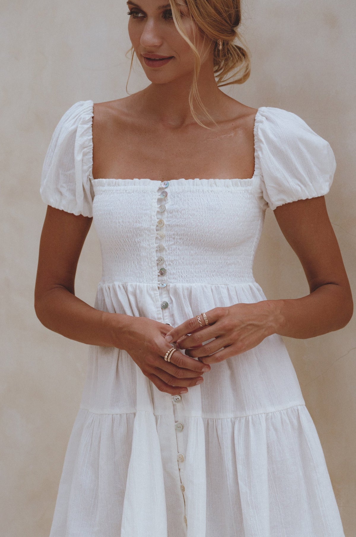 Catalina Smocked Linen Mini Dress (Sale)-2