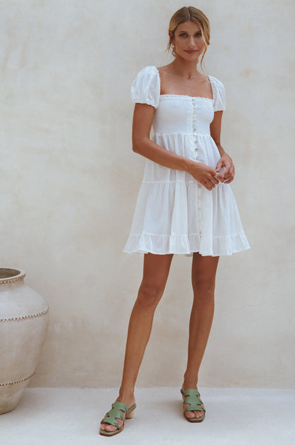 Catalina Smocked Linen Mini Dress (Sale)-1
