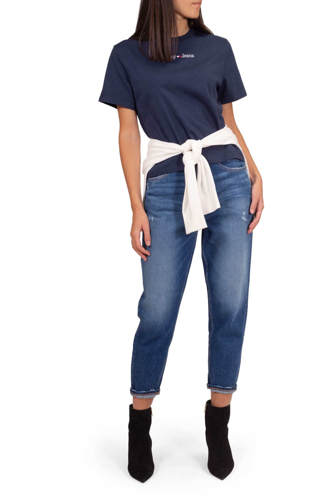 TOMMY JEANS – Boxy T-Shirt für Damen mit linearem Logo