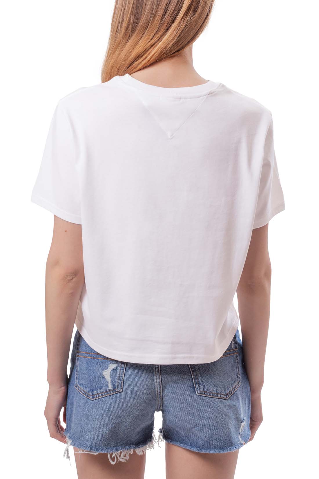 TOMMY JEANS – Boxy T-Shirt für Damen mit linearem Logo