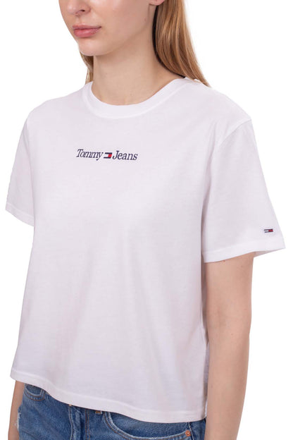 TOMMY JEANS – Boxy T-Shirt für Damen mit linearem Logo