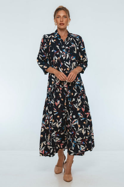 Evelina Long Sleeve Midi Dress-2