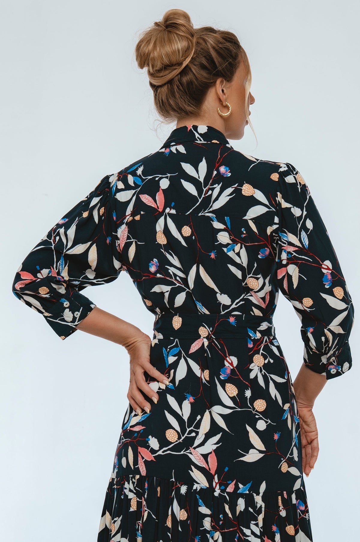 Evelina Long Sleeve Midi Dress-3