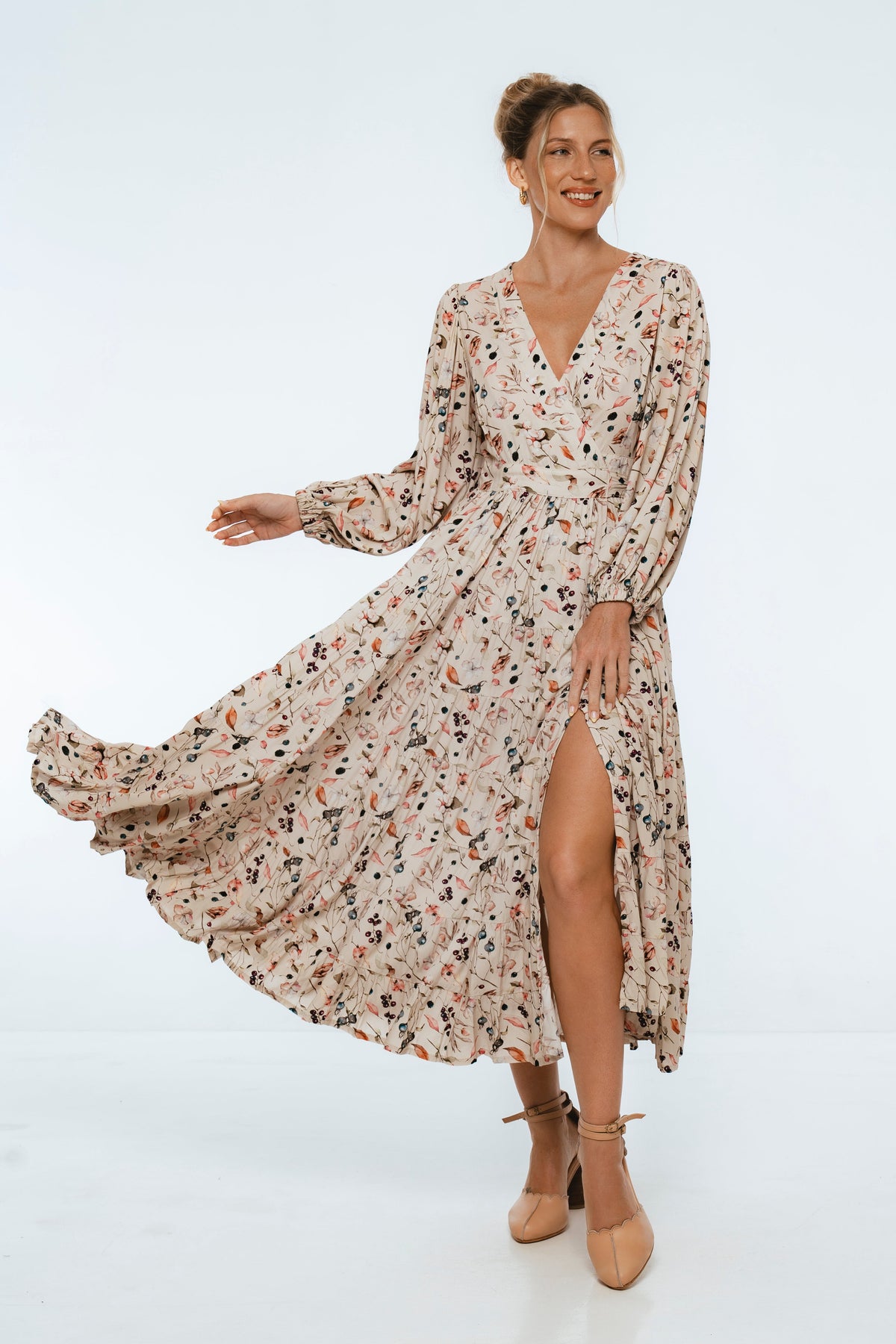 Flamenco Boho Wrap Maxi Dress-7