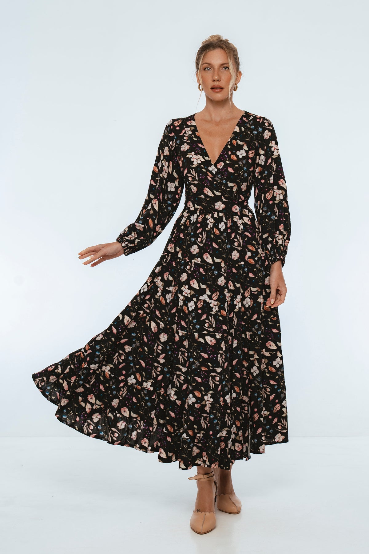 Flamenco Boho Wrap Maxi Dress-6