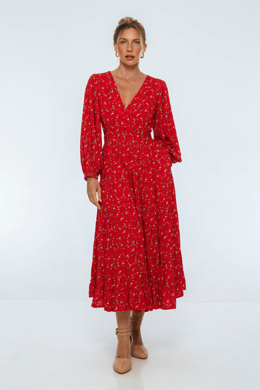Flamenco Boho Wrap Maxi Dress-5