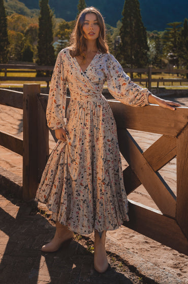Flamenco Boho Wrap Maxi Dress-0