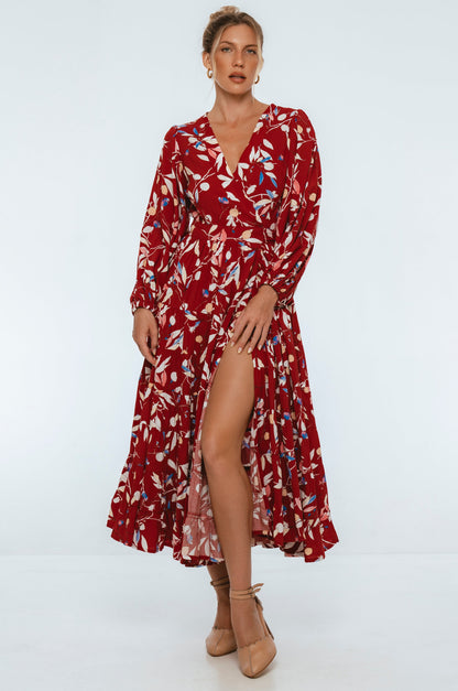 Flamenco Boho Wrap Maxi Dress-0