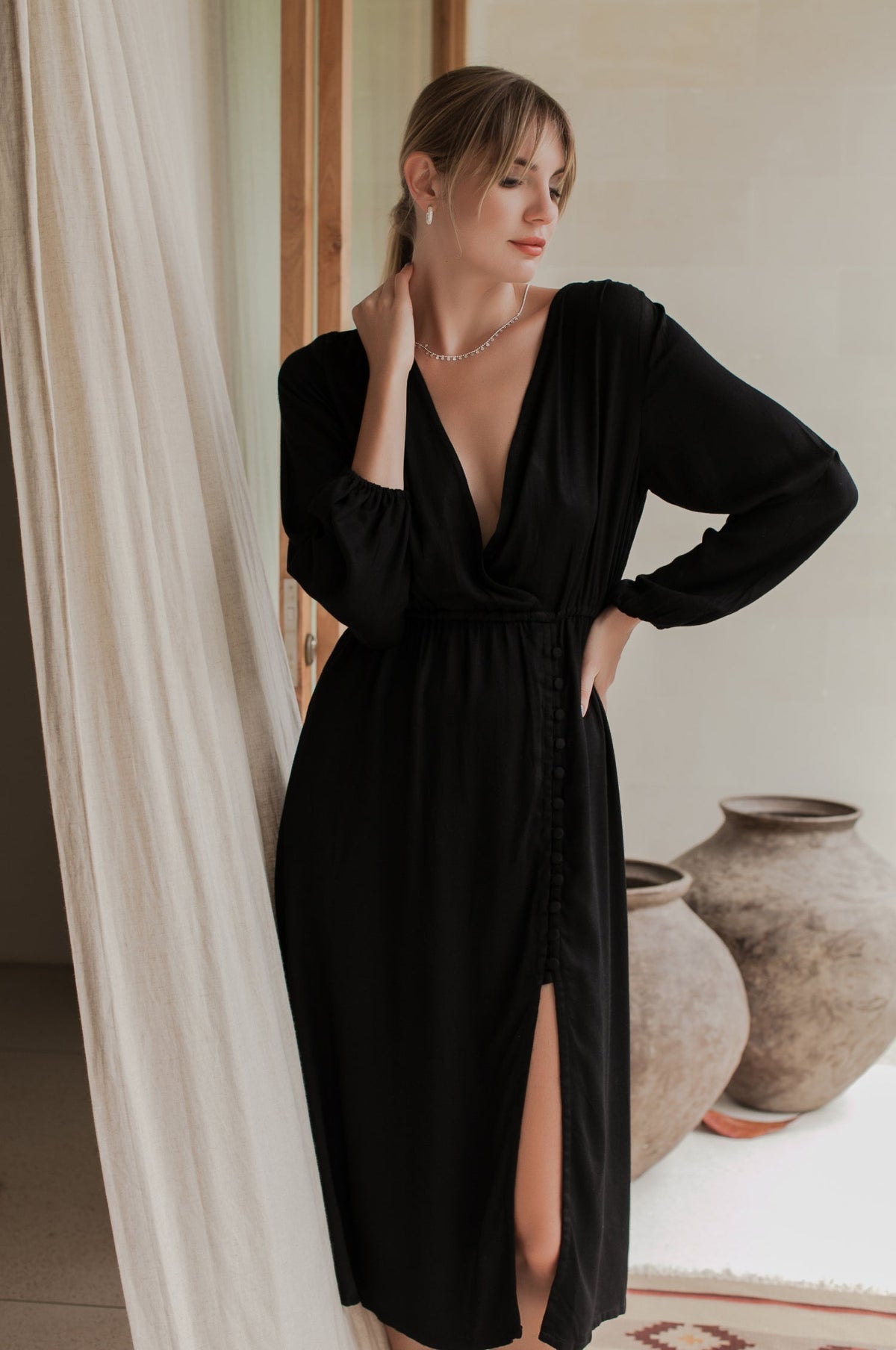 Greta Long Sleeve Midi Dress (Sale)-5