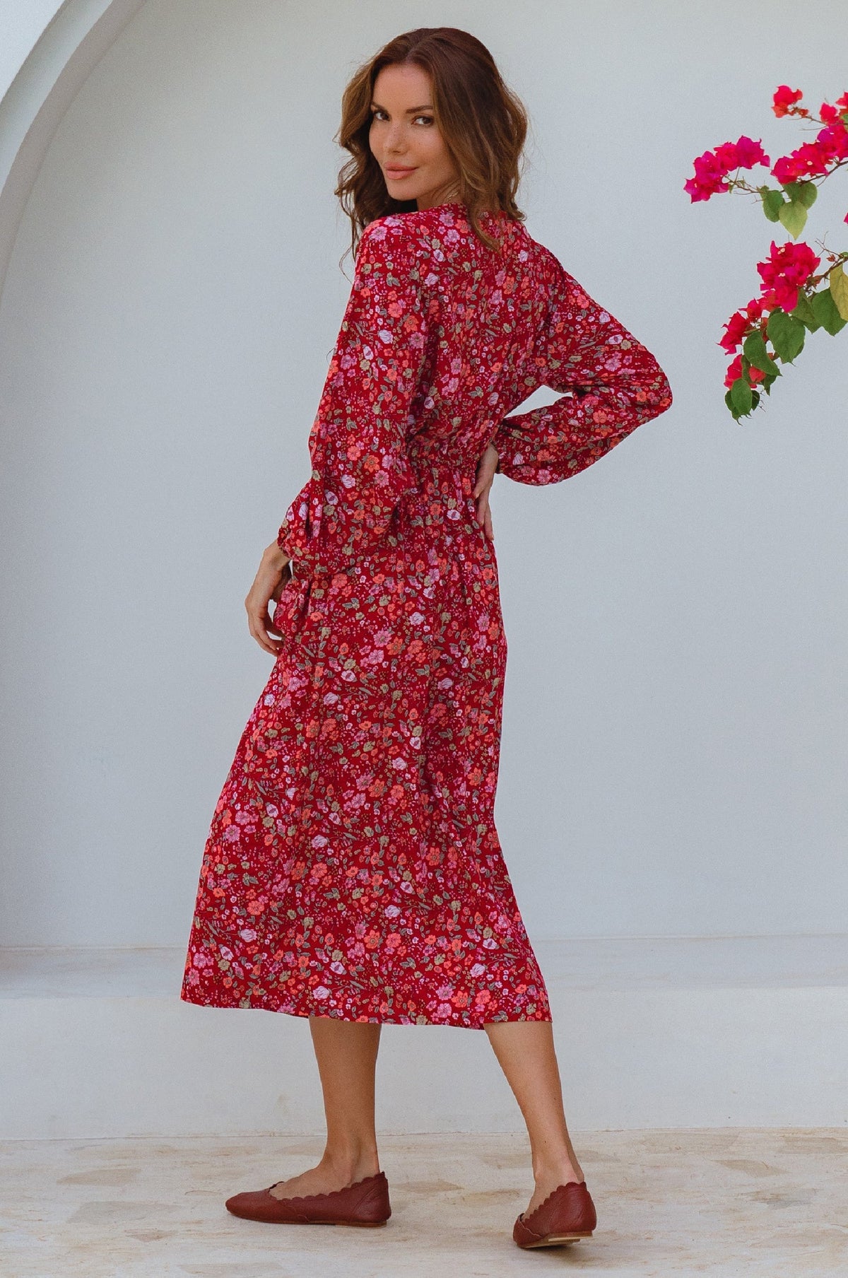 Greta Long Sleeve Midi Dress (Sale)-1