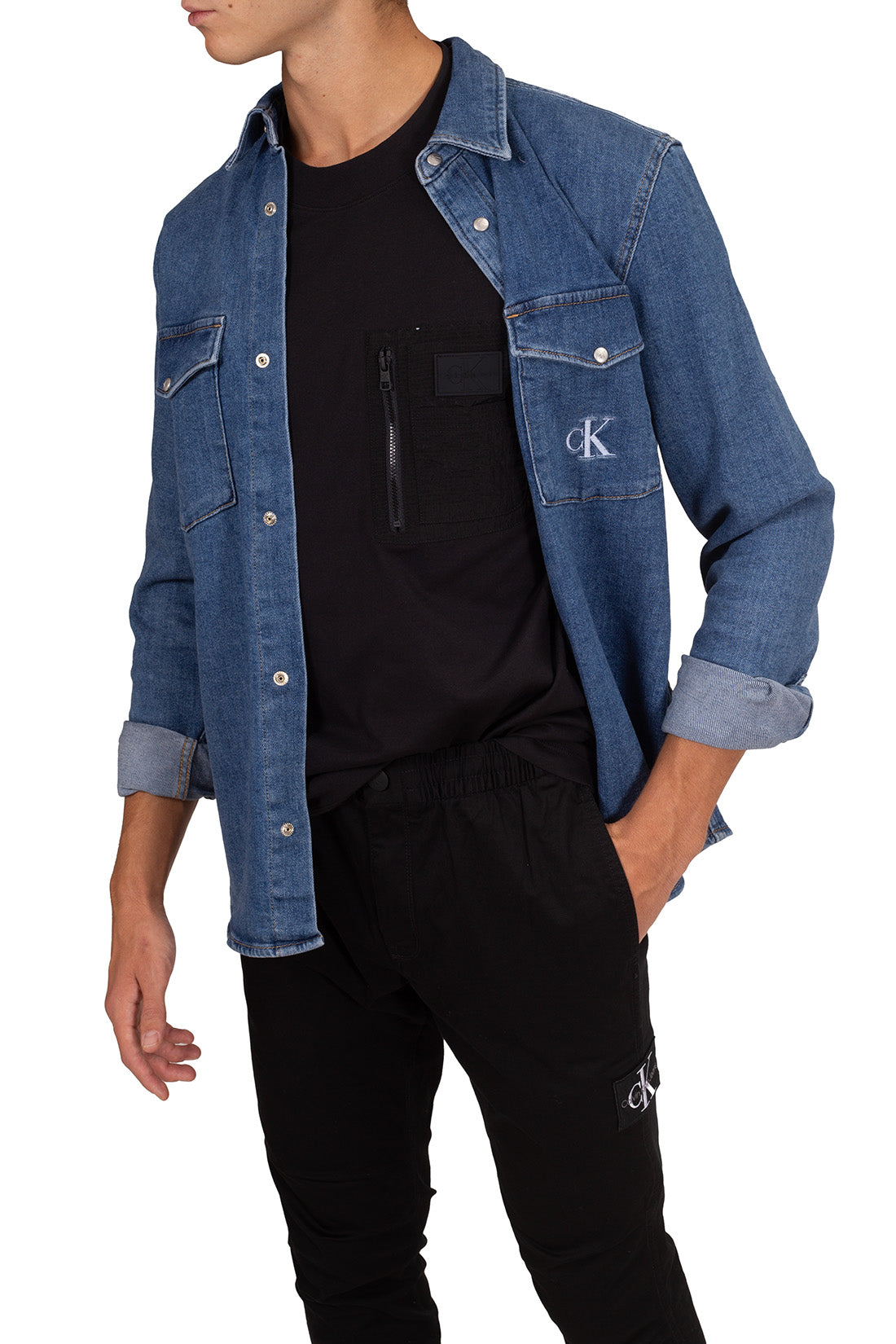 CALVIN KLEIN JEANS - Men's T-shirt with nylon details
