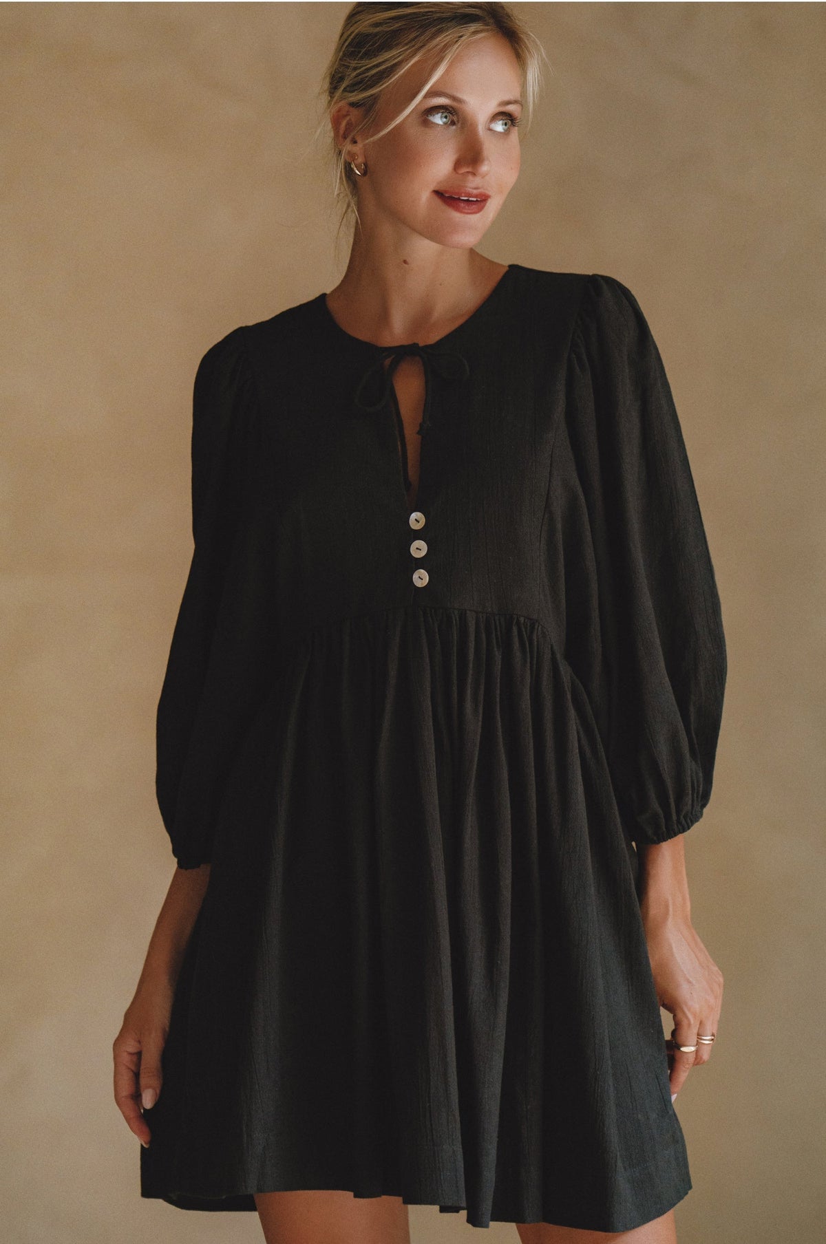 Maribelle Babydoll Linen Mini Dress-0