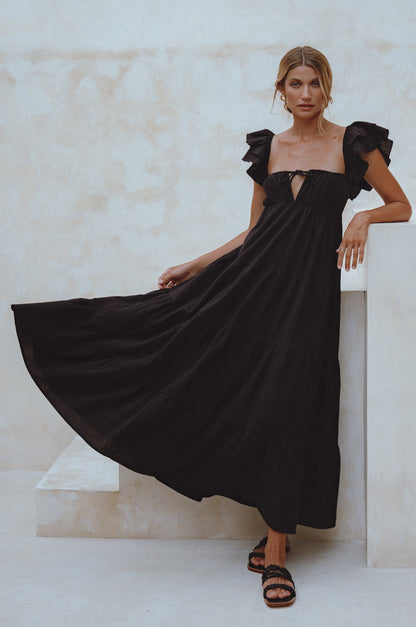 Nymph Bohemian Linen Maxi Dress-8