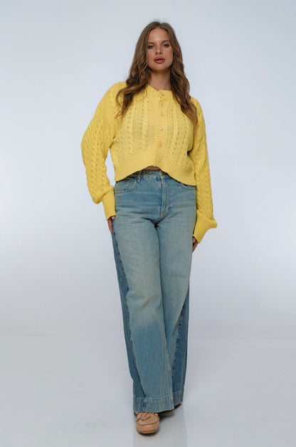 Parisse Cropped Knitted Cardigan-3