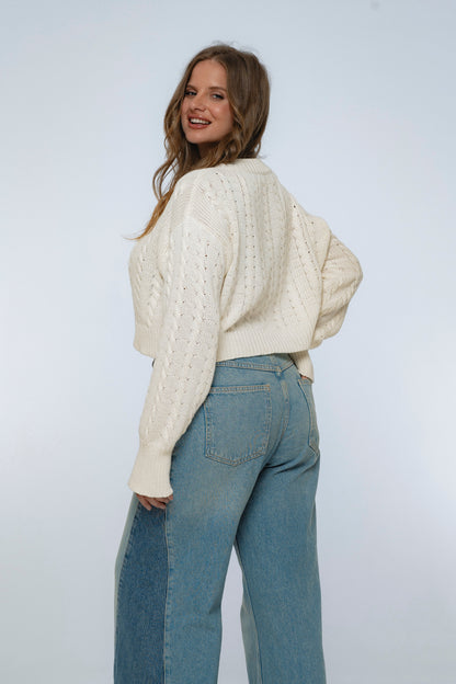 Parisse Cropped Knitted Cardigan-4