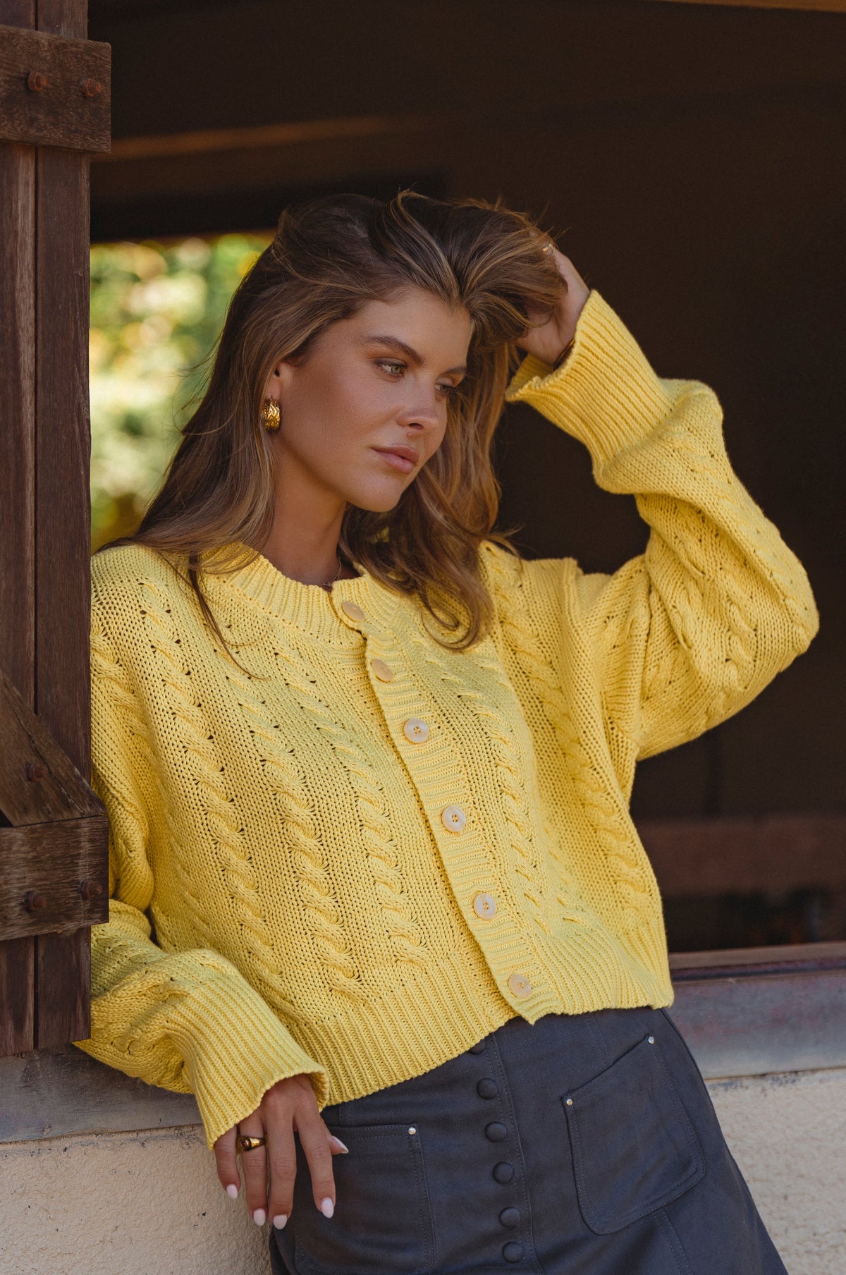 Parisse Cropped Knitted Cardigan-0