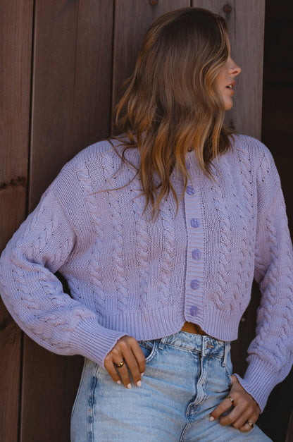 Parisse Cropped Knitted Cardigan-1