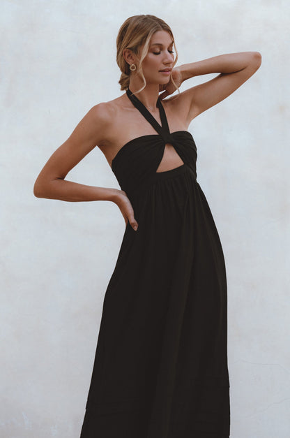 Penelope Halter Linen Maxi Dress-2