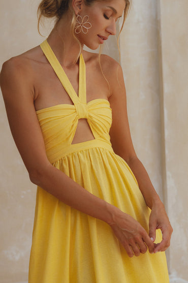 Penelope Halter Linen Maxi Dress-1