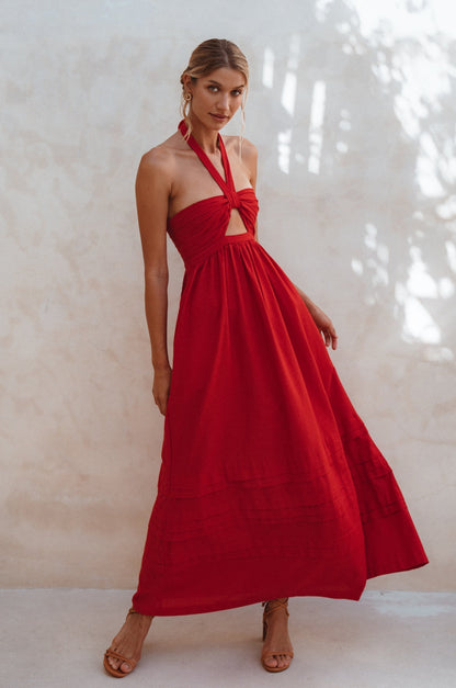 Penelope Halter Linen Maxi Dress-4
