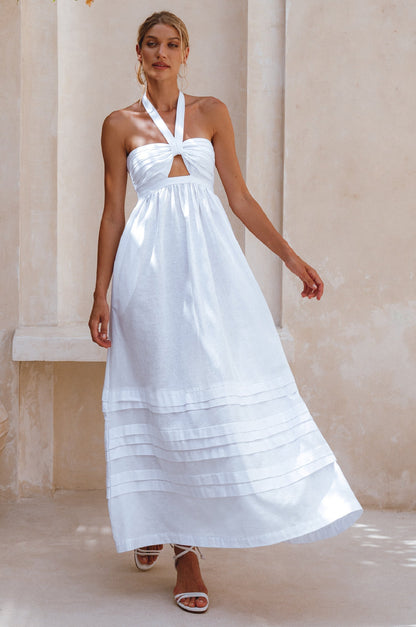 Penelope Halter Linen Maxi Dress-2