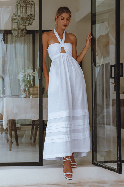Penelope Halter Linen Maxi Dress-3