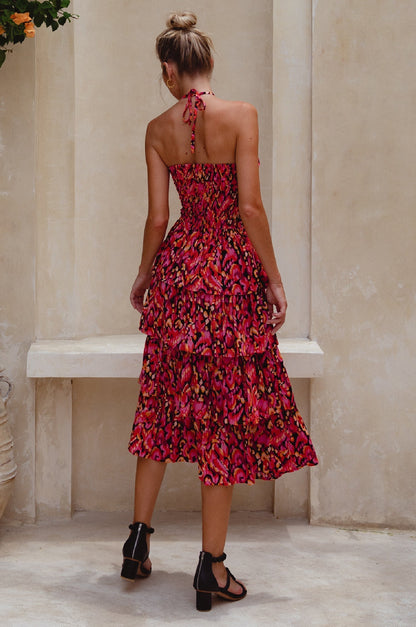 Roxane Halter Neck Midi Dress (Sale)-3
