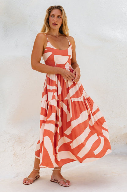 Sea Dreamer Strappy Midi Dress-1